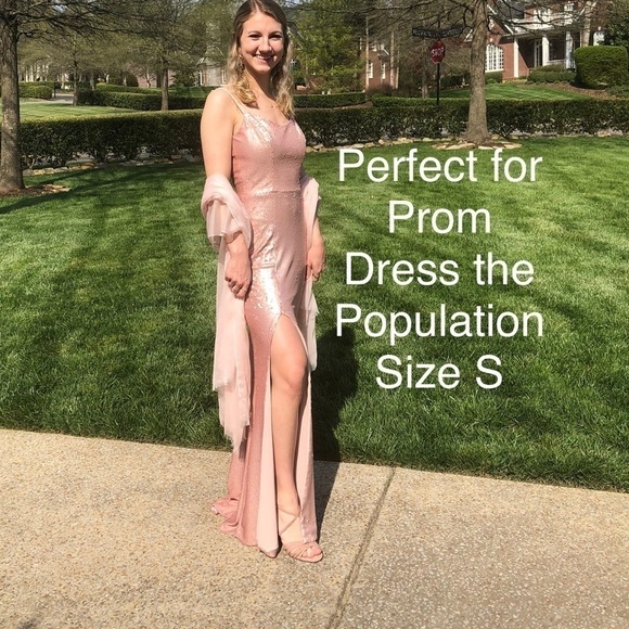 🌷PROM Dress pink sequins gown by Dress the Population Size 2. Worn once - Picture 7 of 12